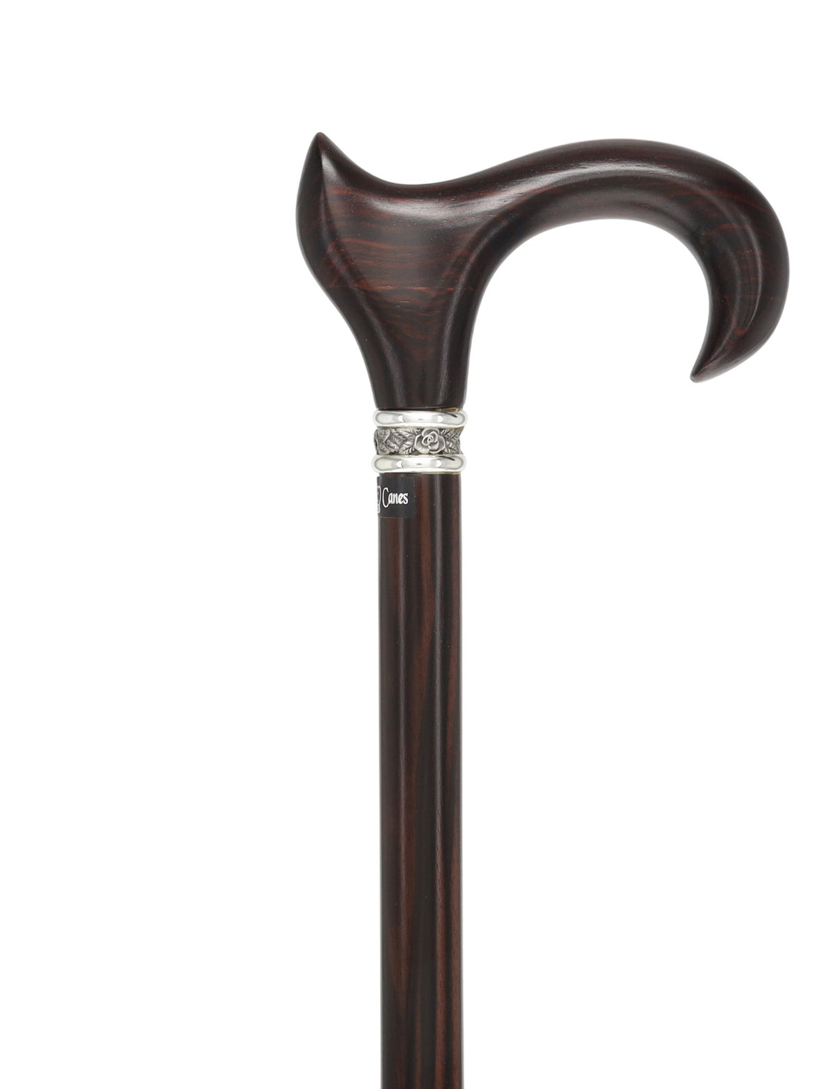 Luxury Cocobolo & Ebony Cane: Ergonomic, Pewter Rose Collar Anatomically Correct - Tophatter Daily Deals