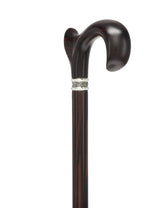 Luxury Cocobolo & Ebony Cane: Ergonomic, Pewter Rose Collar Anatomically Correct - Tophatter Daily Deals