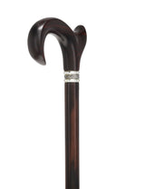 Luxury Cocobolo & Ebony Cane: Ergonomic, Pewter Rose Collar Anatomically Correct - Tophatter Daily Deals