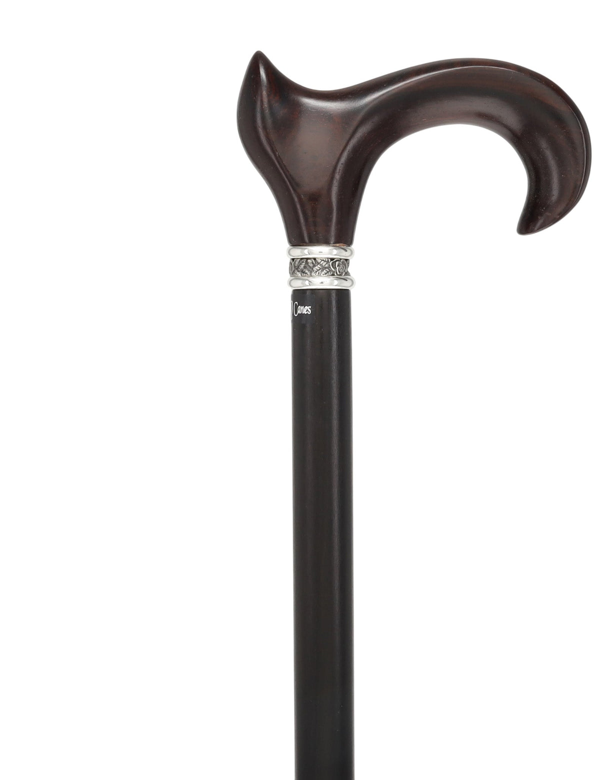 Luxury Cocobolo & Ebony Cane: Ergonomic, Pewter Rose Collar Anatomically Correct - Tophatter Daily Deals