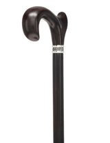 Luxury Cocobolo & Ebony Cane: Ergonomic, Pewter Rose Collar Anatomically Correct - Tophatter Daily Deals