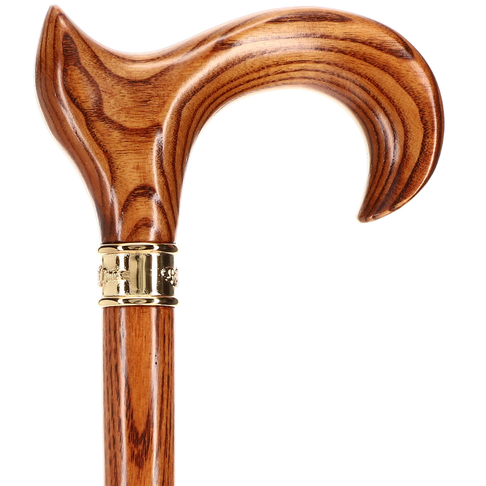 Scratch and Dent Hand-Specific Espresso Cane: Ash, Embossed Brass Collar V3133 - Tophatter Daily Deals