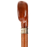 Scratch and Dent Hand-Specific Espresso Cane: Ash, Embossed Brass Collar V3133 - Tophatter Daily Deals