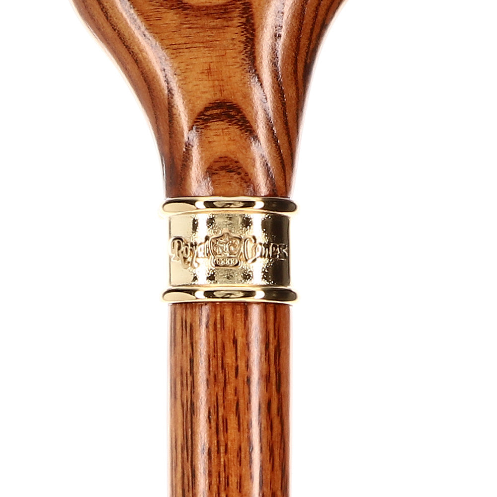 Scratch and Dent Hand-Specific Espresso Cane: Ash, Embossed Brass Collar V3133 - Tophatter Daily Deals