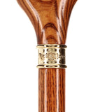 Hand-Specific Espresso Cane: Ash, Embossed Brass Collar - Tophatter Daily Deals