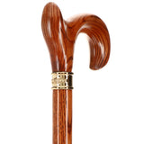 Scratch and Dent Hand-Specific Espresso Cane: Ash, Embossed Brass Collar V3133 - Tophatter Daily Deals