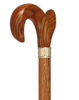 Hand-Specific Espresso Cane: Ash, Embossed Brass Collar - Tophatter Daily Deals