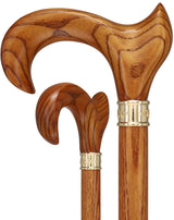 Hand-Specific Espresso Cane: Ash, Embossed Brass Collar Left - Tophatter Daily Deals