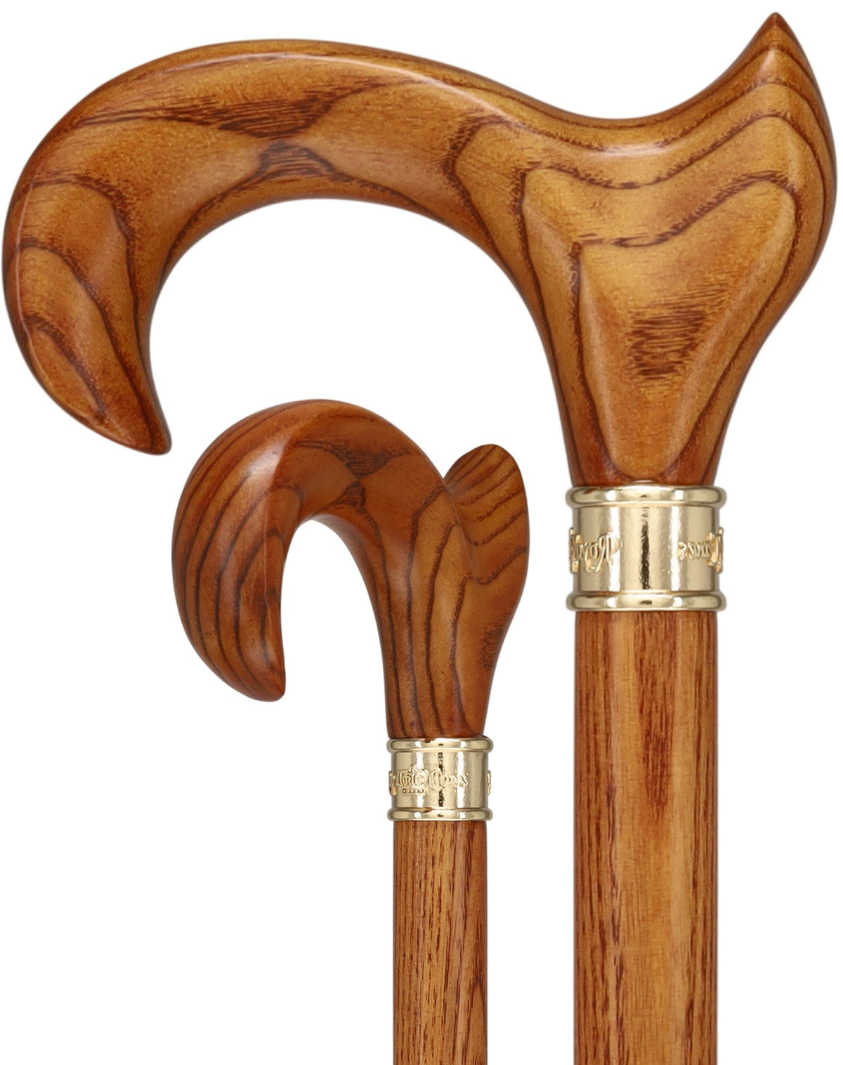 Hand-Specific Espresso Cane: Ash, Embossed Brass Collar Left - Tophatter Daily Deals