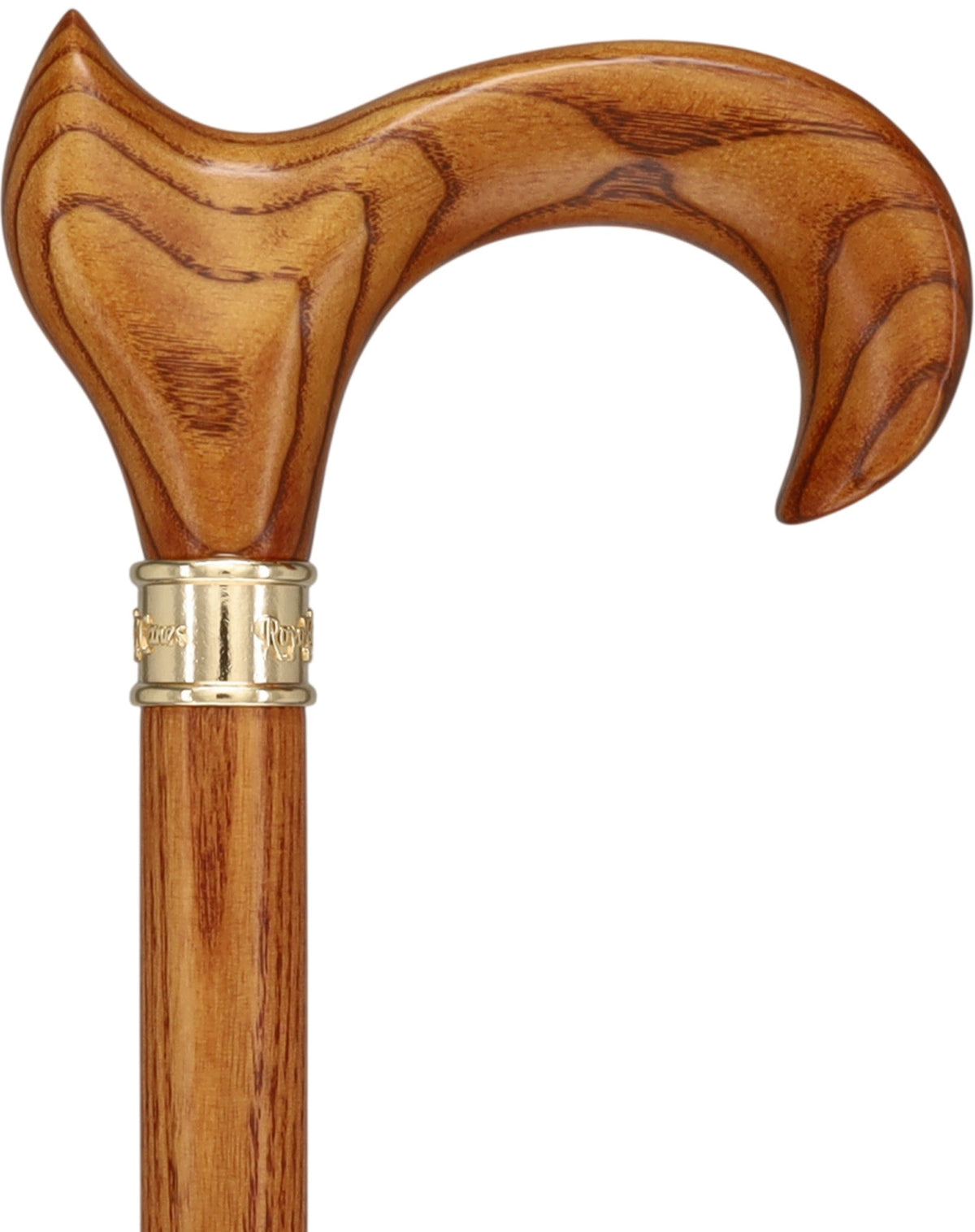 Hand-Specific Espresso Cane: Ash, Embossed Brass Collar - Tophatter Daily Deals