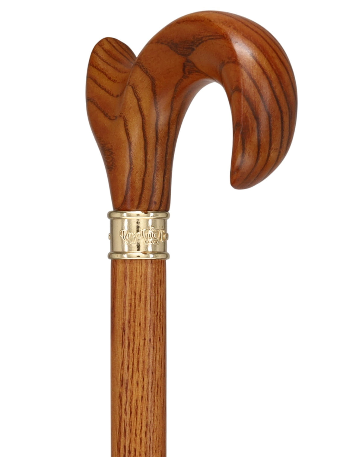 Hand-Specific Espresso Cane: Ash, Embossed Brass Collar - Tophatter Daily Deals