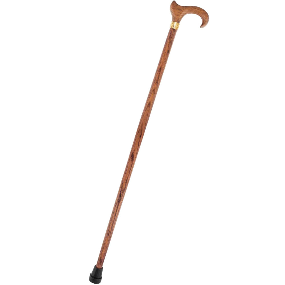Genuine Oak Ergonomic Walking Cane with Embossed Collar Anatomically Correct - Tophatter Daily Deals