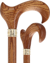 Genuine Oak Ergonomic Walking Cane with Embossed Collar Anatomically Correct - Tophatter Daily Deals