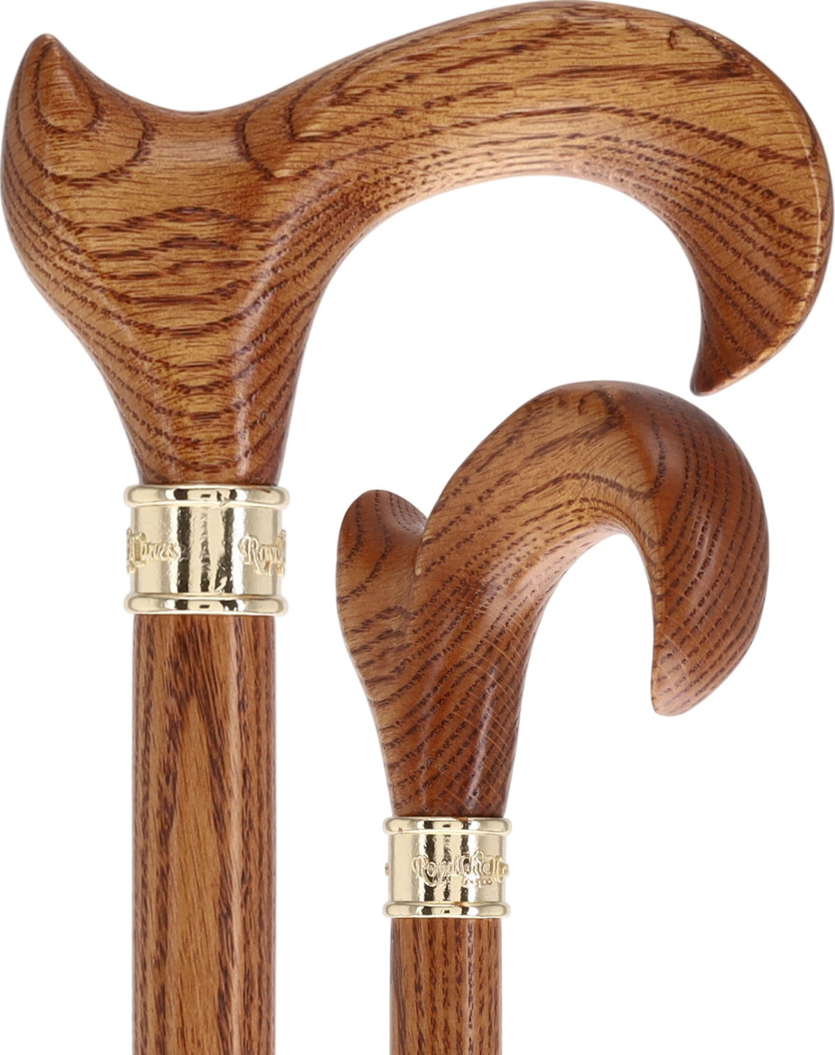 Genuine Oak Ergonomic Walking Cane with Embossed Collar Anatomically Correct - Tophatter Daily Deals