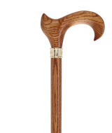 Genuine Oak Ergonomic Walking Cane with Embossed Collar Anatomically Correct - Tophatter Daily Deals