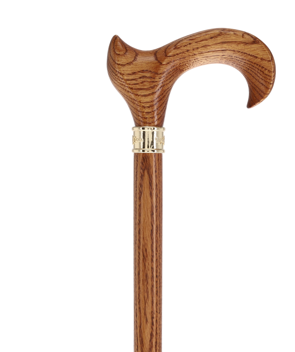 Genuine Oak Ergonomic Walking Cane with Embossed Collar Anatomically Correct - Tophatter Daily Deals