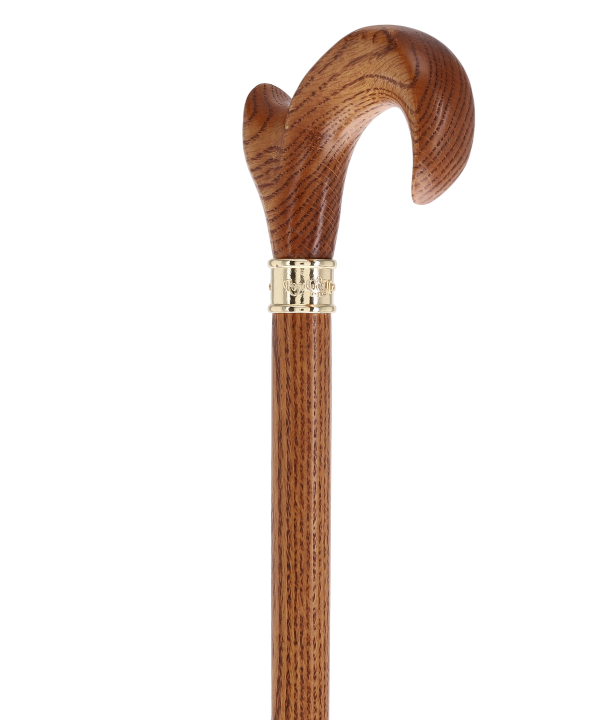 Genuine Oak Ergonomic Walking Cane with Embossed Collar Anatomically Correct - Tophatter Daily Deals