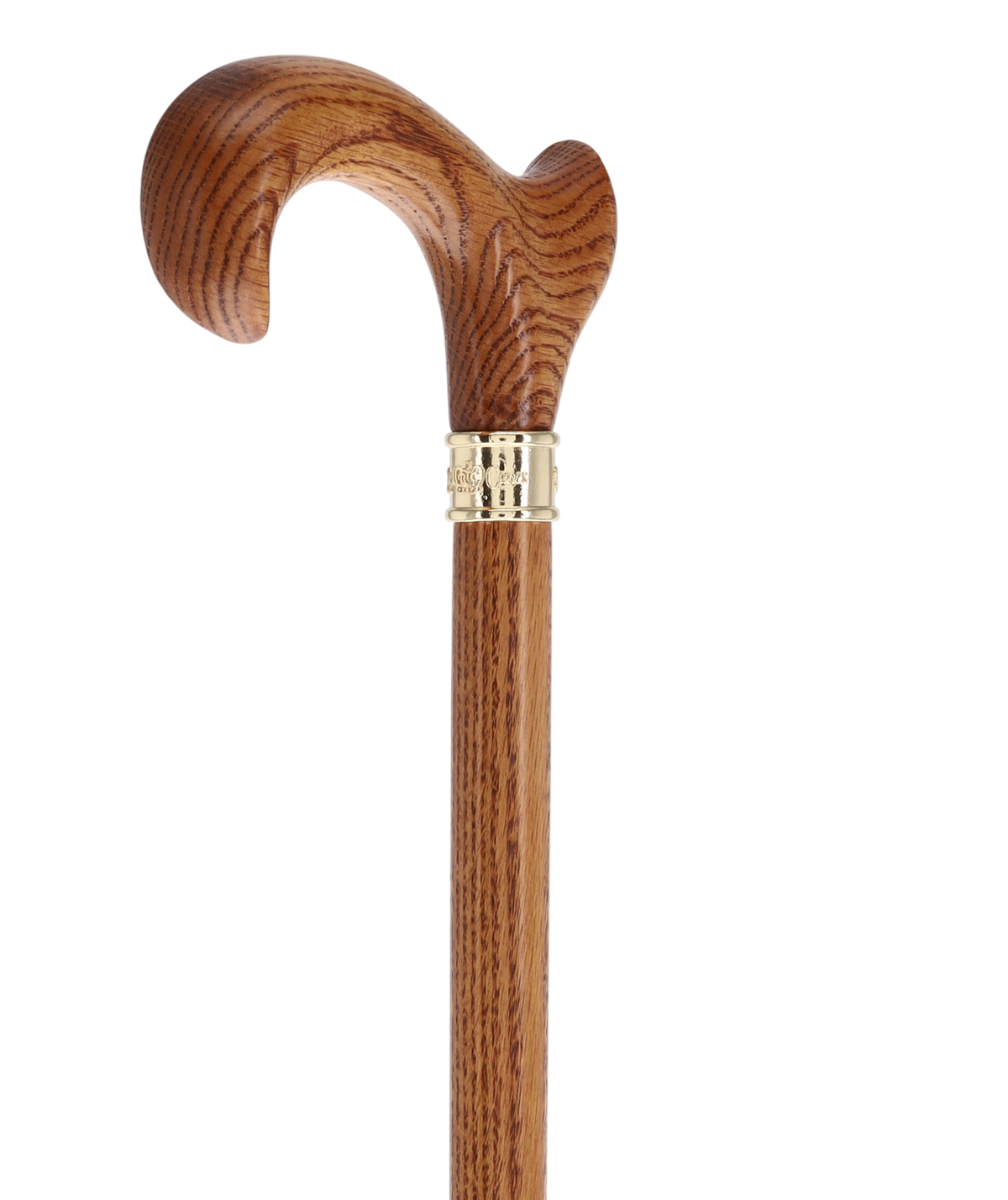 Genuine Oak Ergonomic Walking Cane with Embossed Collar Anatomically Correct - Tophatter Daily Deals