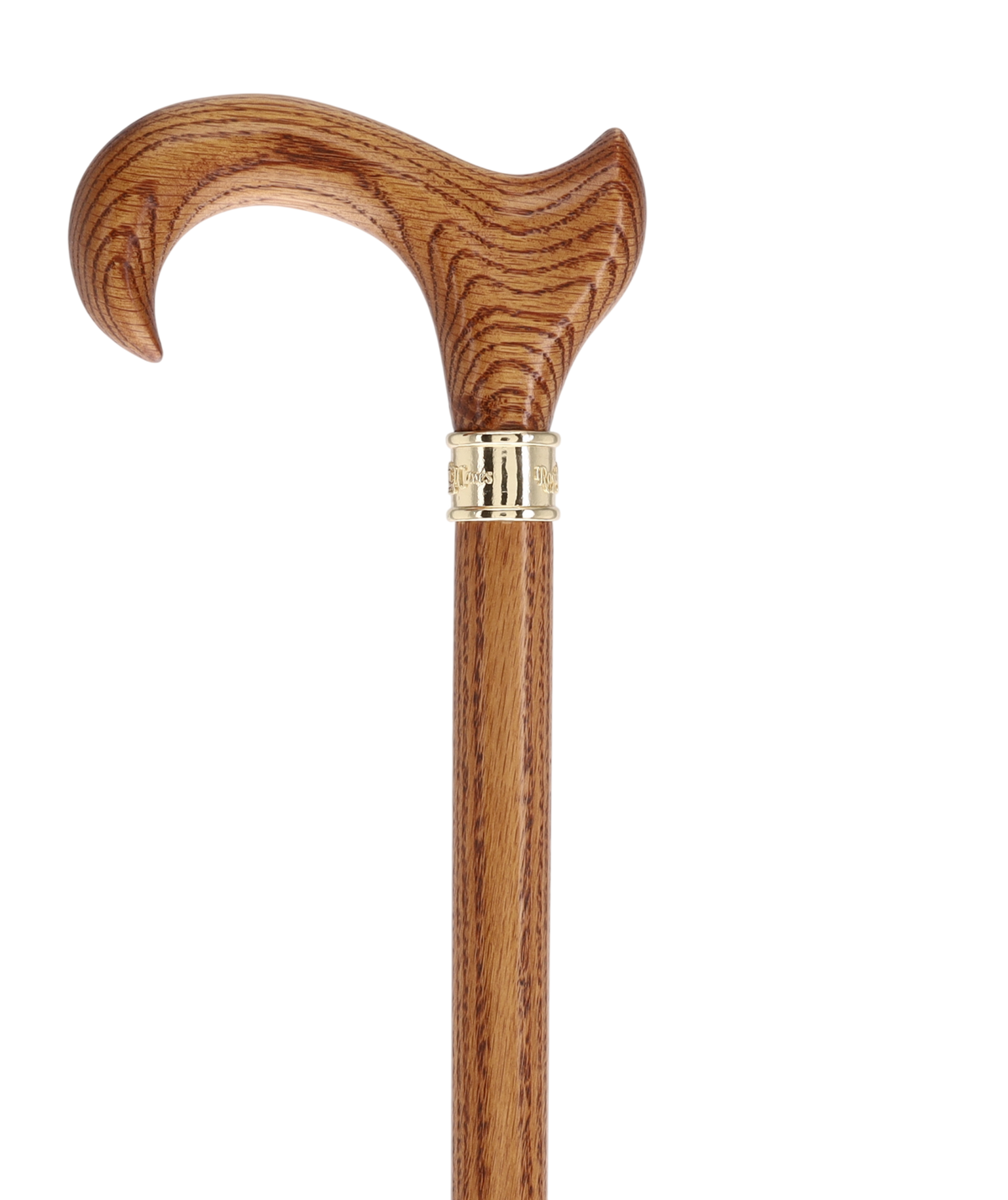 Genuine Oak Ergonomic Walking Cane with Embossed Collar Anatomically Correct - Tophatter Daily Deals