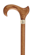 Genuine Oak Ergonomic Walking Cane with Embossed Collar Anatomically Correct - Tophatter Daily Deals