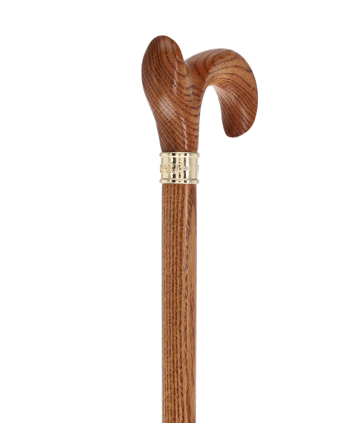 Genuine Oak Ergonomic Walking Cane with Embossed Collar Anatomically Correct - Tophatter Daily Deals