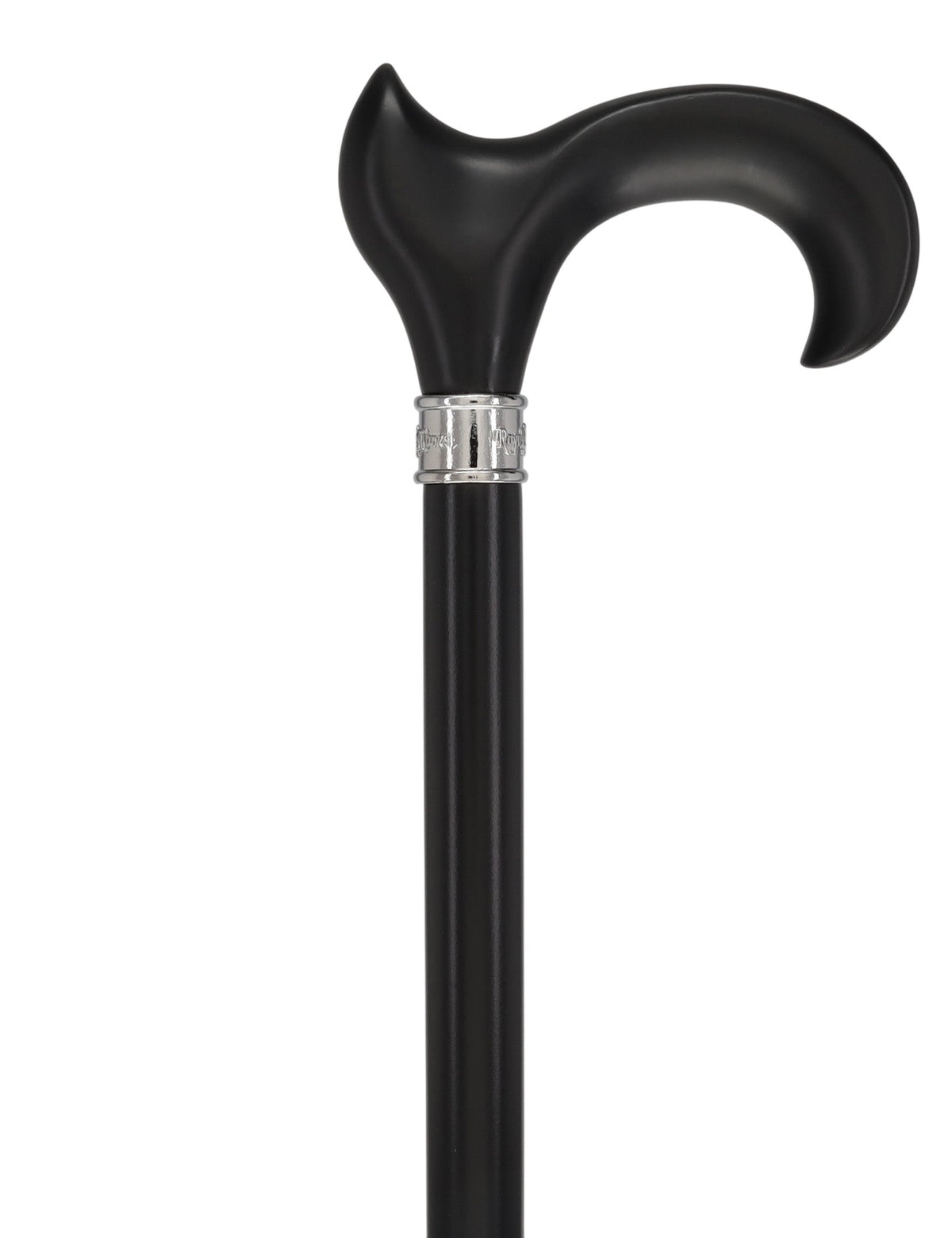 Hand-Specific Black Ergonomic Derby Cane: Silver Collar Anatomically Correct - Tophatter Daily Deals
