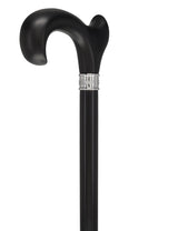 Hand-Specific Black Ergonomic Derby Cane: Silver Collar Anatomically Correct - Tophatter Daily Deals