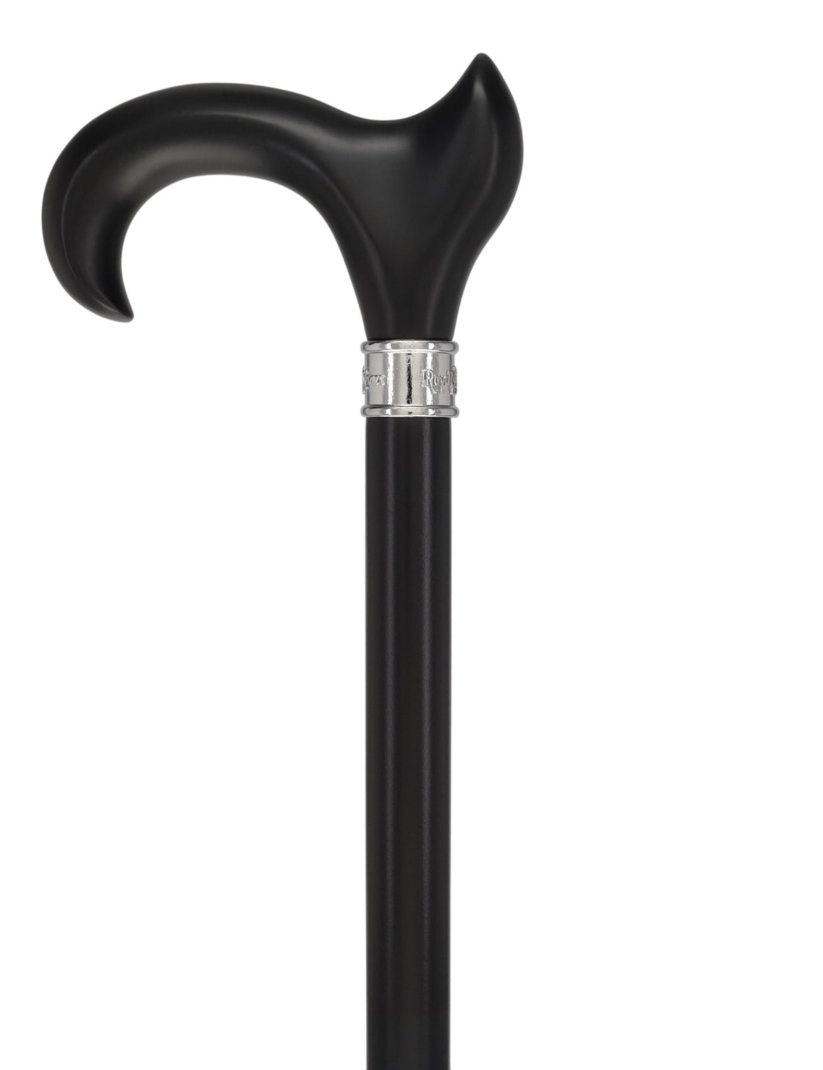 Hand-Specific Black Ergonomic Derby Cane: Silver Collar Anatomically Correct - Tophatter Daily Deals