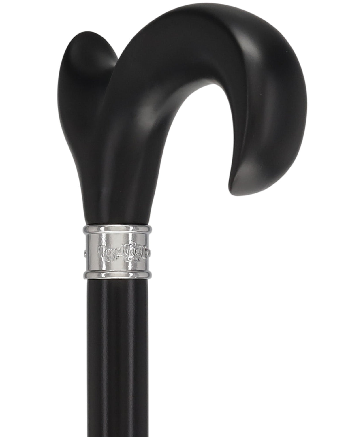Hand-Specific Black Ergonomic Derby Cane: Silver Collar Anatomically Correct - Tophatter Daily Deals