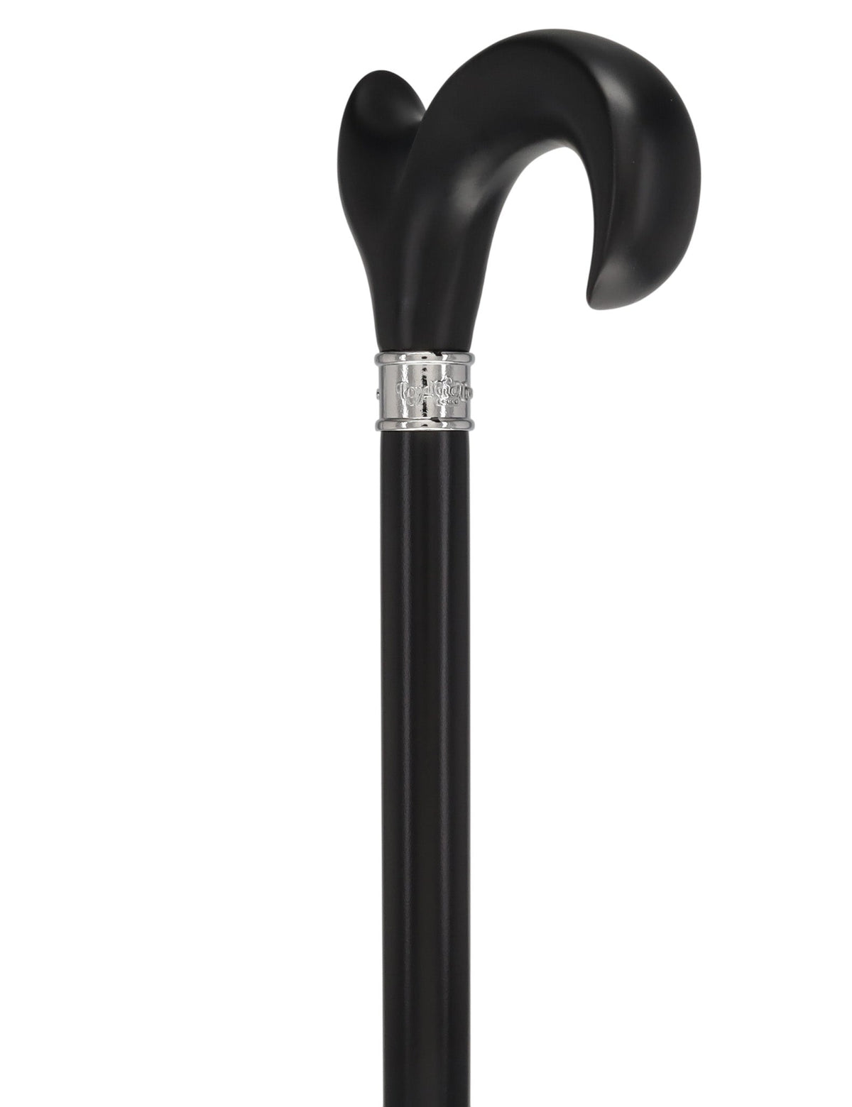 Hand-Specific Black Ergonomic Derby Cane: Silver Collar Anatomically Correct - Tophatter Daily Deals