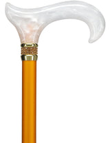 Luxurious Pearlz Rhinestone Adjustable Orthopedic Derby Cane Pearl Swirl Lucite Designer Walking Canes - Tophatter Daily Deals