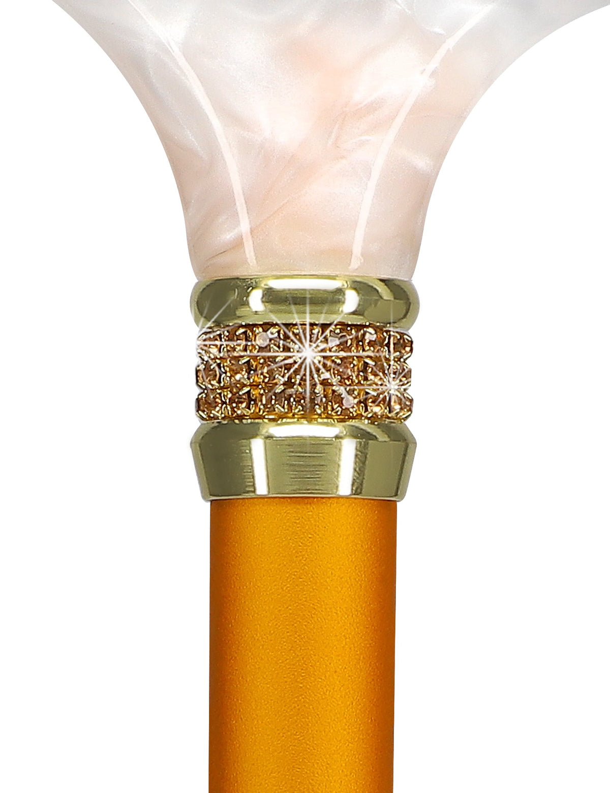 Luxurious Pearlz Rhinestone Adjustable Orthopedic Derby Cane Pearl Swirl Lucite Designer Walking Canes - Tophatter Daily Deals
