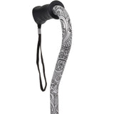 Black & White Offset Cane - Comfort Grip, Adjustable w/ SafeTbase Safetbase Canes - Tophatter Daily Deals