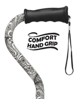 Black & White: Comfort Grip Adjustable Offset Walking Cane Adjustable Walking Canes - Tophatter Daily Deals
