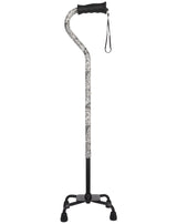 Black and White Convertible Quad Base Walking Cane with Comfort Grip - Adjustable Shaft Quad Base Canes - Tophatter Daily Deals