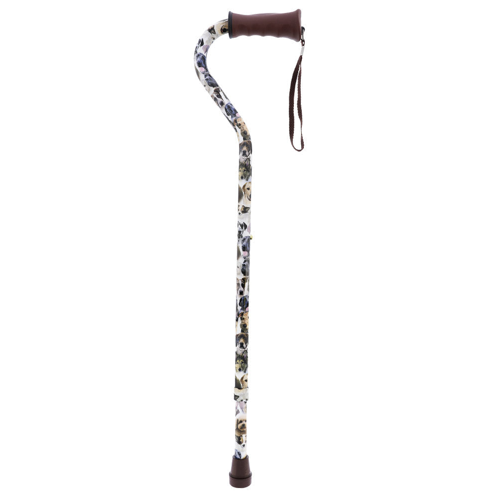 Dog Lovers' Offset Cane - Comfort Grip, Adjustable w/ SafeTbase Safetbase Canes - Tophatter Daily Deals