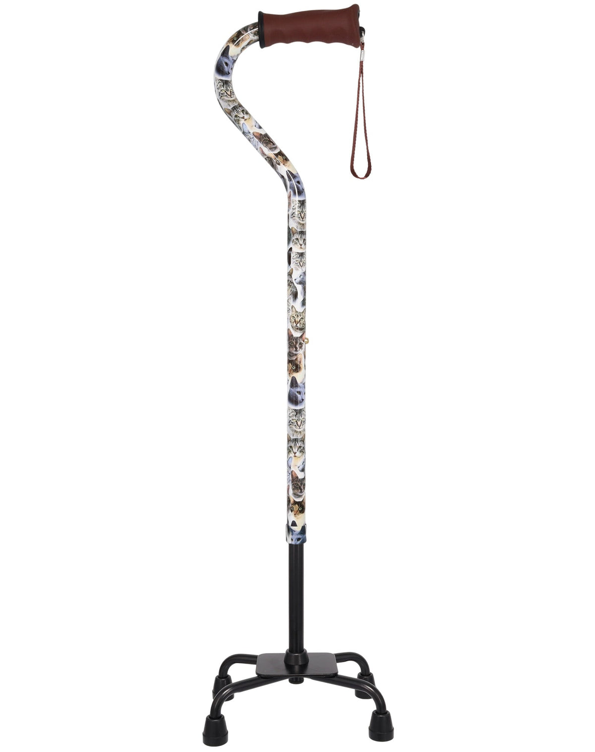 Cat Lovers: Supportive Designer Quad Base Cane - Comfort Grip Cat Walking Canes - Tophatter Daily Deals