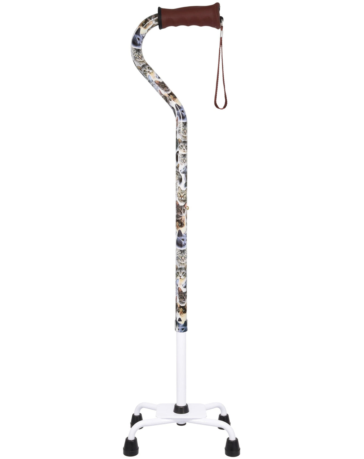 Cat Lovers: Supportive Designer Quad Base Cane - Comfort Grip Cat Walking Canes - Tophatter Daily Deals