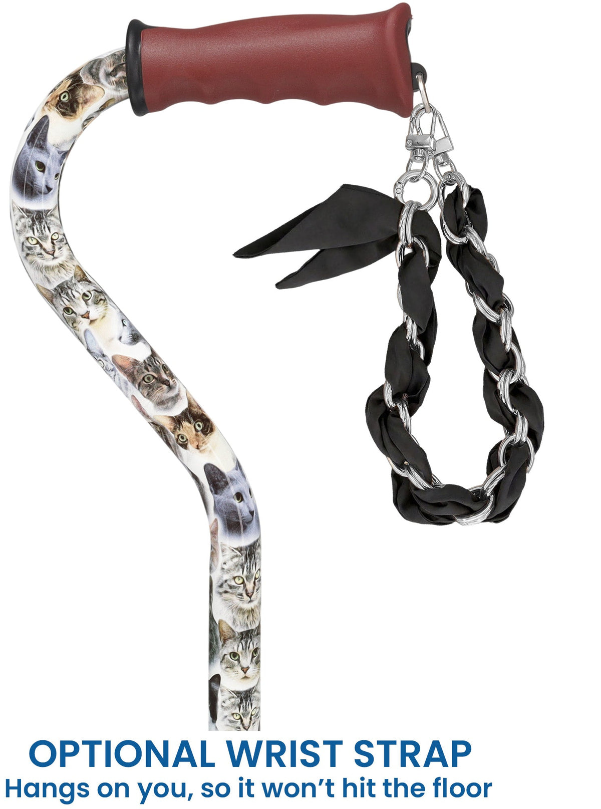 Cat Lovers: Designer Cane: Adjustable, Comfort Grip Yes Cat Walking Canes - Tophatter Daily Deals
