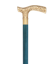 Premium Brass Fritz Handle Cane: Stained Custom Color Shaft Brass Walking Canes - Tophatter Daily Deals