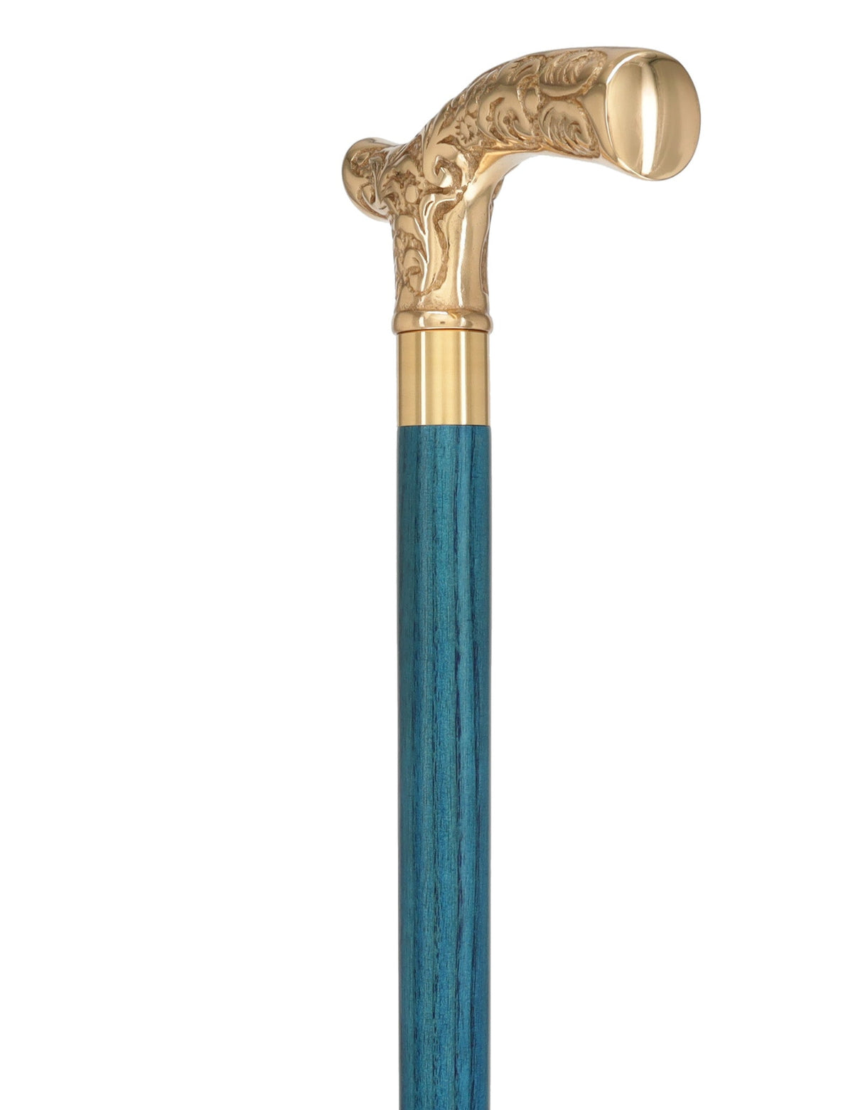 Premium Brass Fritz Handle Cane: Stained Custom Color Shaft Brass Walking Canes - Tophatter Daily Deals