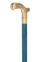 Premium Brass Fritz Handle Cane: Stained Custom Color Shaft Brass Walking Canes - Tophatter Daily Deals