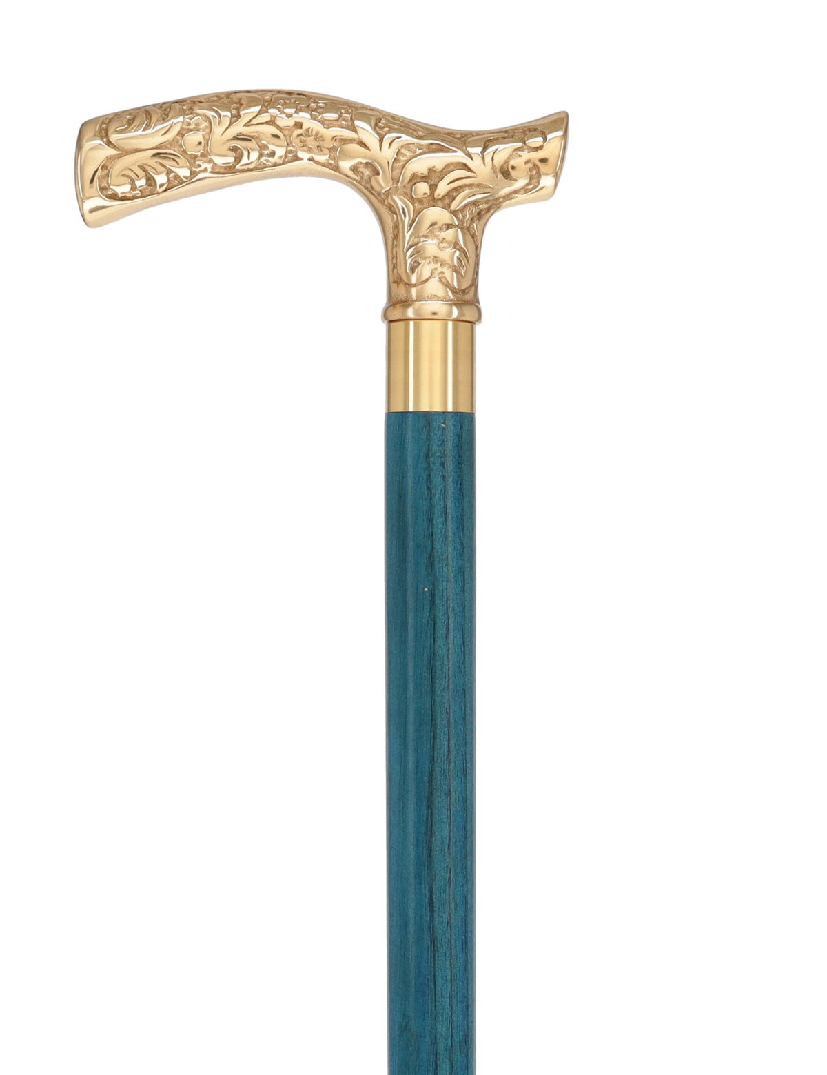 Premium Brass Fritz Handle Cane: Stained Custom Color Shaft Brass Walking Canes - Tophatter Daily Deals