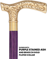 Premium Brass Fritz Handle Cane: Stained Custom Color Shaft Brass Walking Canes - Tophatter Daily Deals