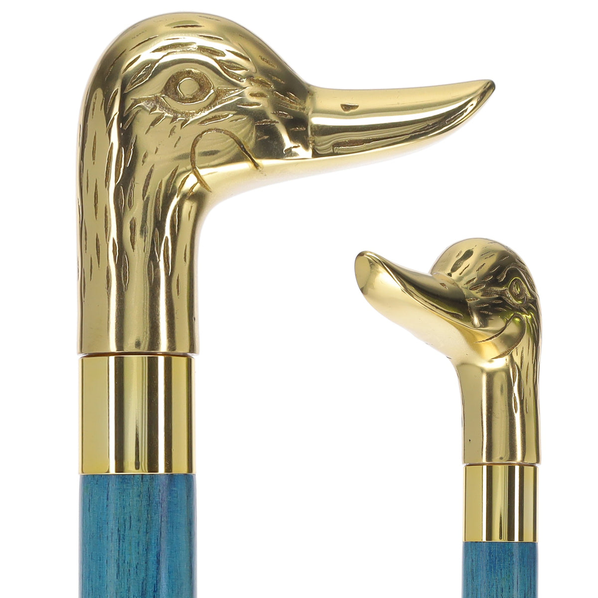 Premium Brass Duck Handle Cane: Stained Custom Color Shaft Bird Walking Canes - Tophatter Daily Deals