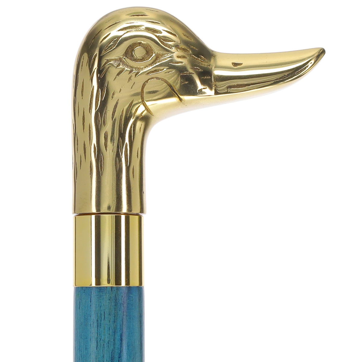 Premium Brass Duck Handle Cane: Stained Custom Color Shaft Bird Walking Canes - Tophatter Daily Deals