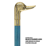 Premium Brass Duck Handle Cane: Stained Custom Color Shaft Bird Walking Canes - Tophatter Daily Deals