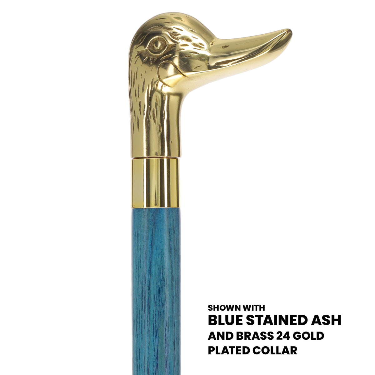 Premium Brass Duck Handle Cane: Stained Custom Color Shaft Bird Walking Canes - Tophatter Daily Deals