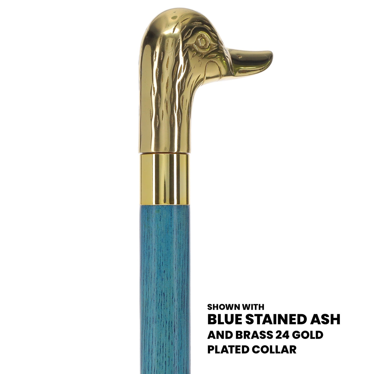 Premium Brass Duck Handle Cane: Stained Custom Color Shaft Bird Walking Canes - Tophatter Daily Deals