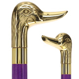 Premium Brass Duck Handle Cane: Stained Custom Color Shaft Bird Walking Canes - Tophatter Daily Deals